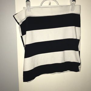 Black and white striped skirt